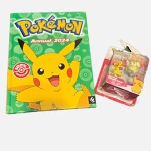 Pokemon book and battle figures